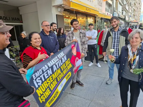03 Ekim 2026 Nursemin Yıldız Basın Açıklaması - Halk Nursemin'e Destek Veriyor - EMO İstanbul Şubesi Önü
